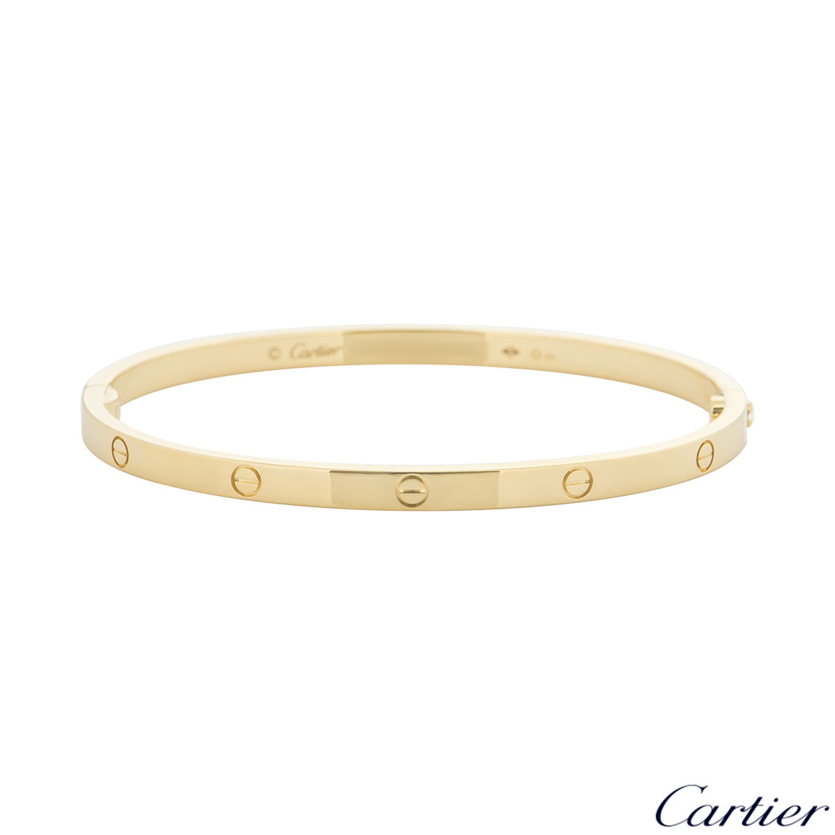 Cartier Yellow Gold Plain Love Bracelet Sm Size 17 B Rich Diamonds
